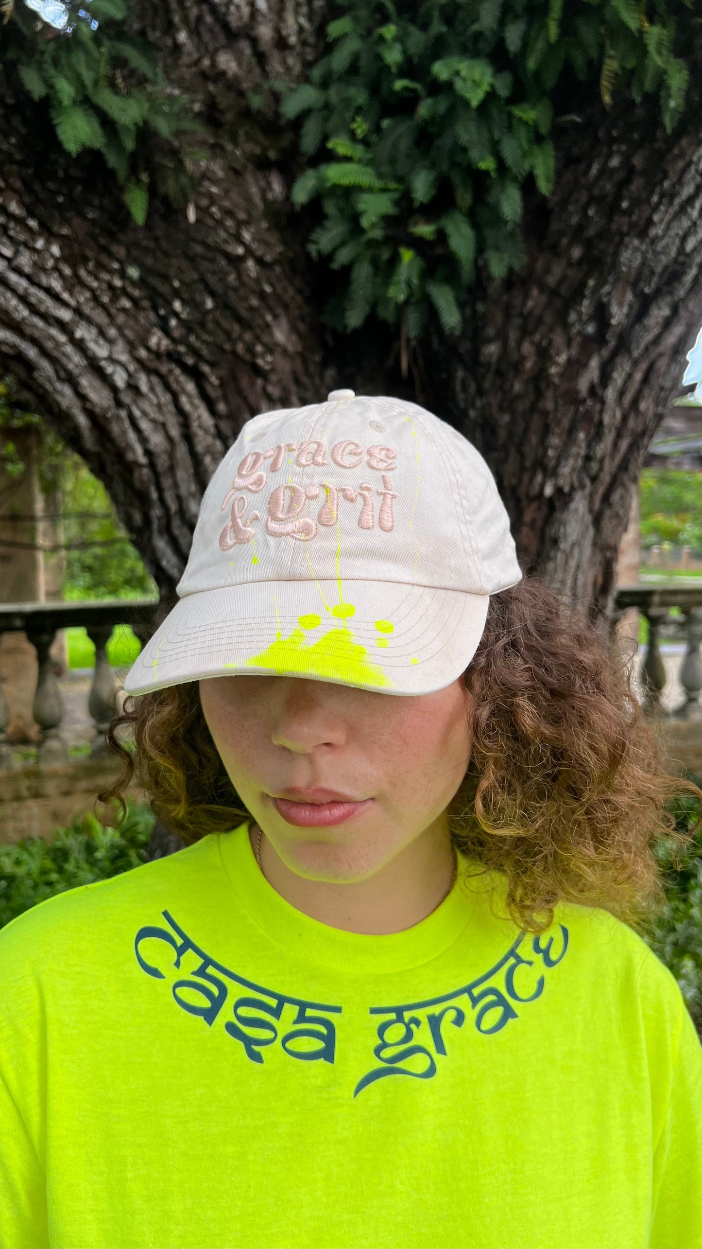 Grace & Grit Splatter Cap in Orange