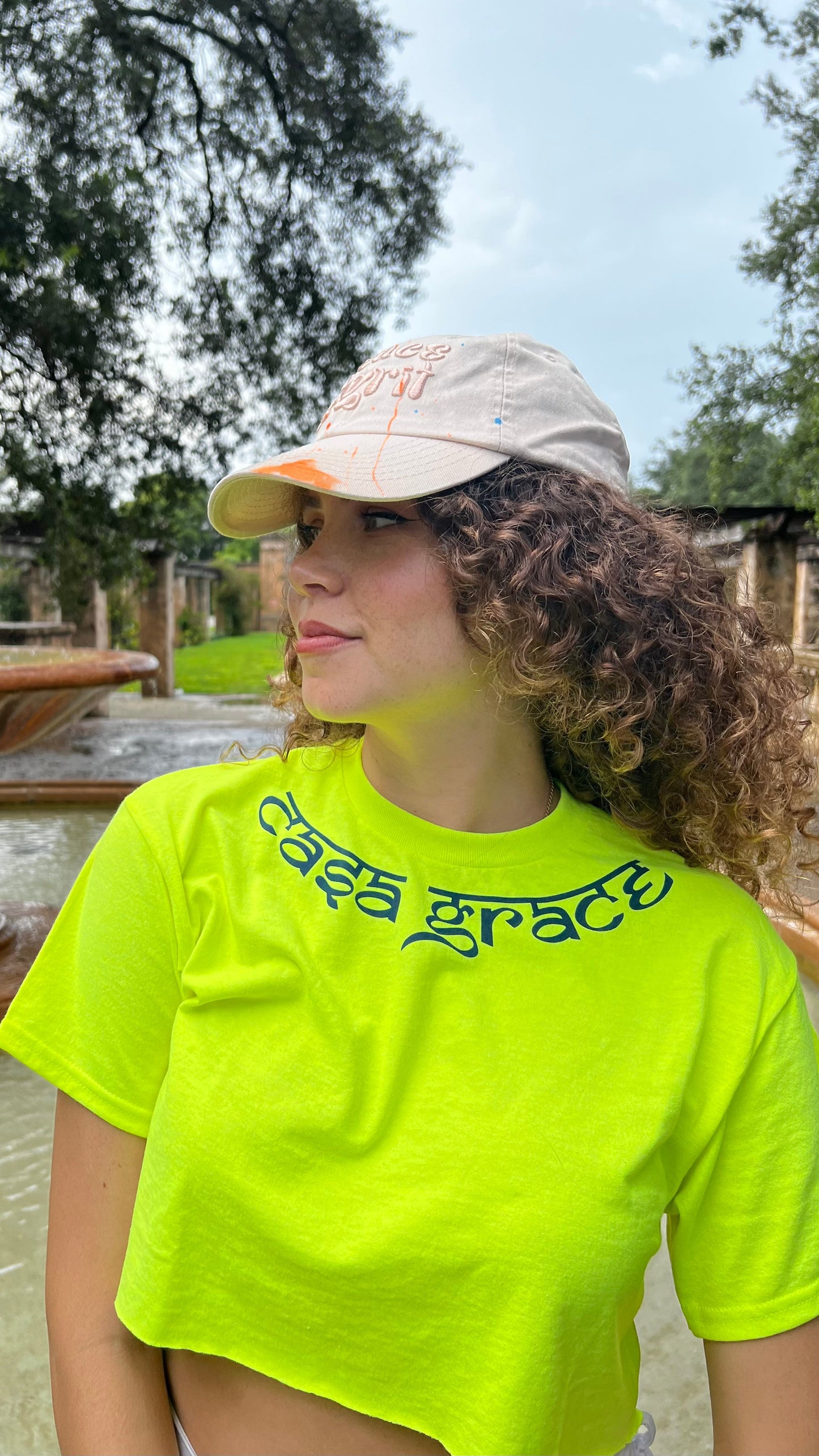 Grace & Grit Splatter Cap in Orange