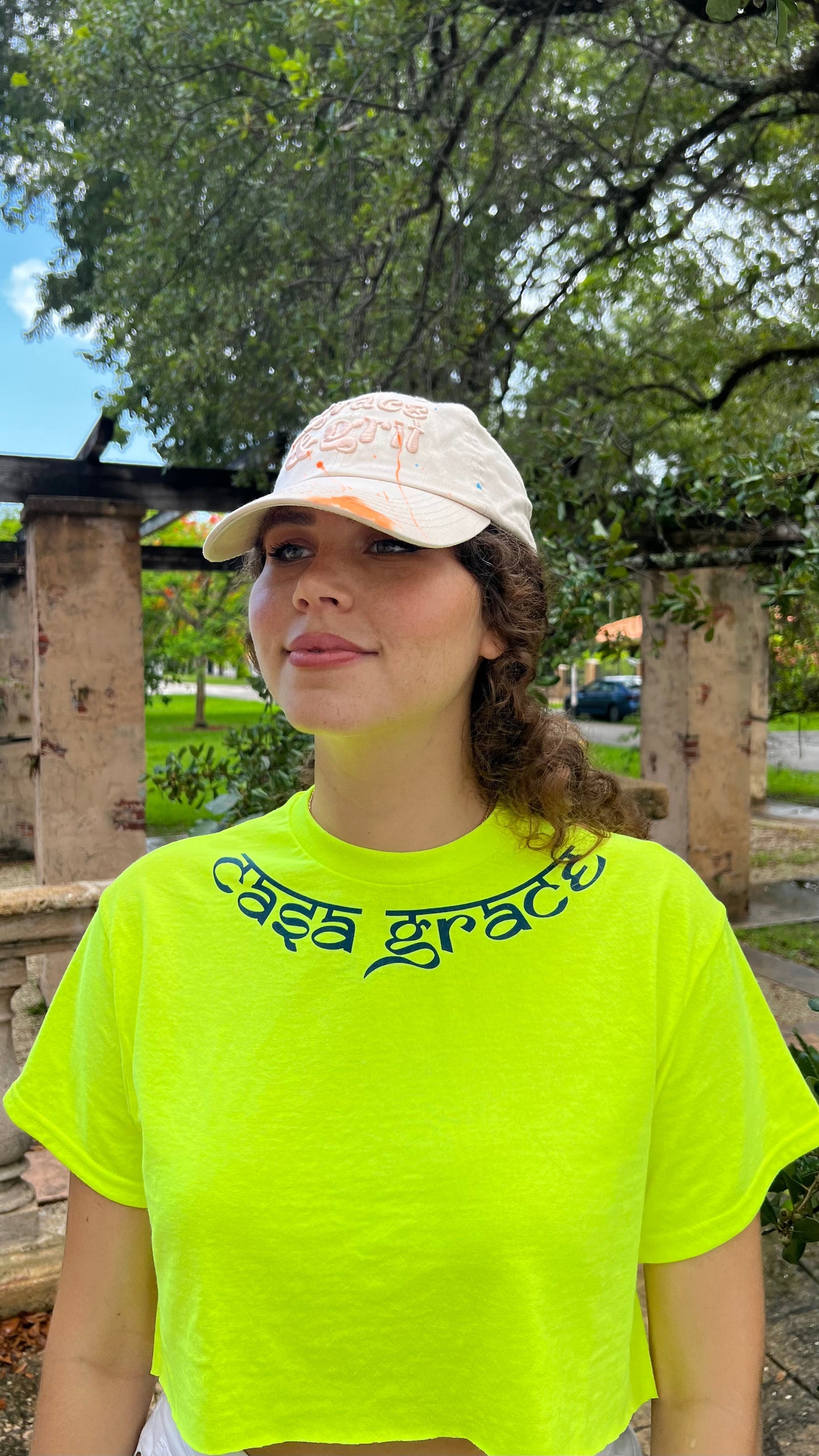 Grace & Grit Splatter Cap in Orange