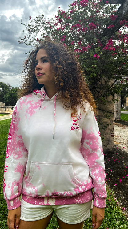 Kundalini Organic Hoodie in Pink/White