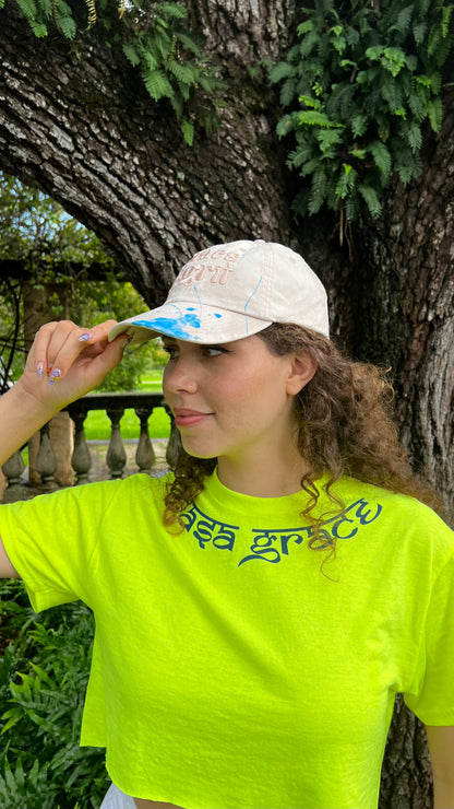 Grace & Grit Splatter Cap in Blue