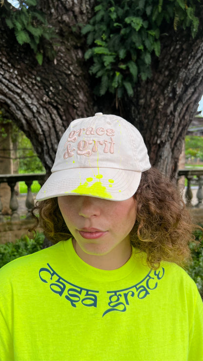 Grace & Grit Splatter Cap in Yellow